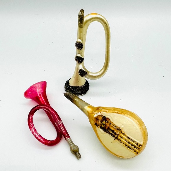 The Unbranded Brand Other - Blown Glass Musical Instrument Ornaments Set of 3 Small Vintage